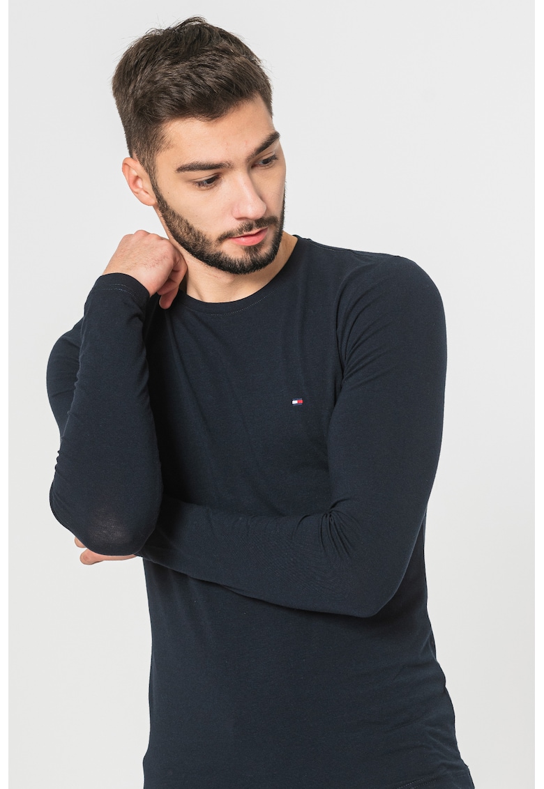 Oferte la Bluza slim fit amestec de bumbac organic - Rosu/Alb/Bleumarin