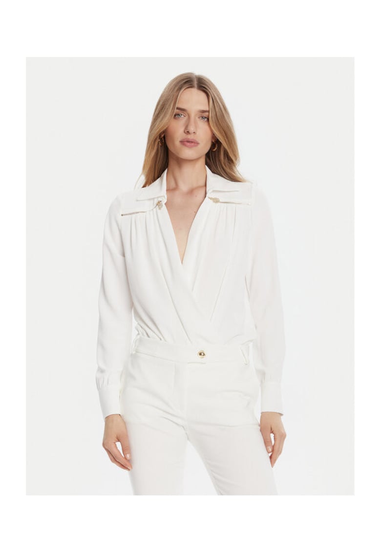 Oferte la Body dama  alb - cu guler