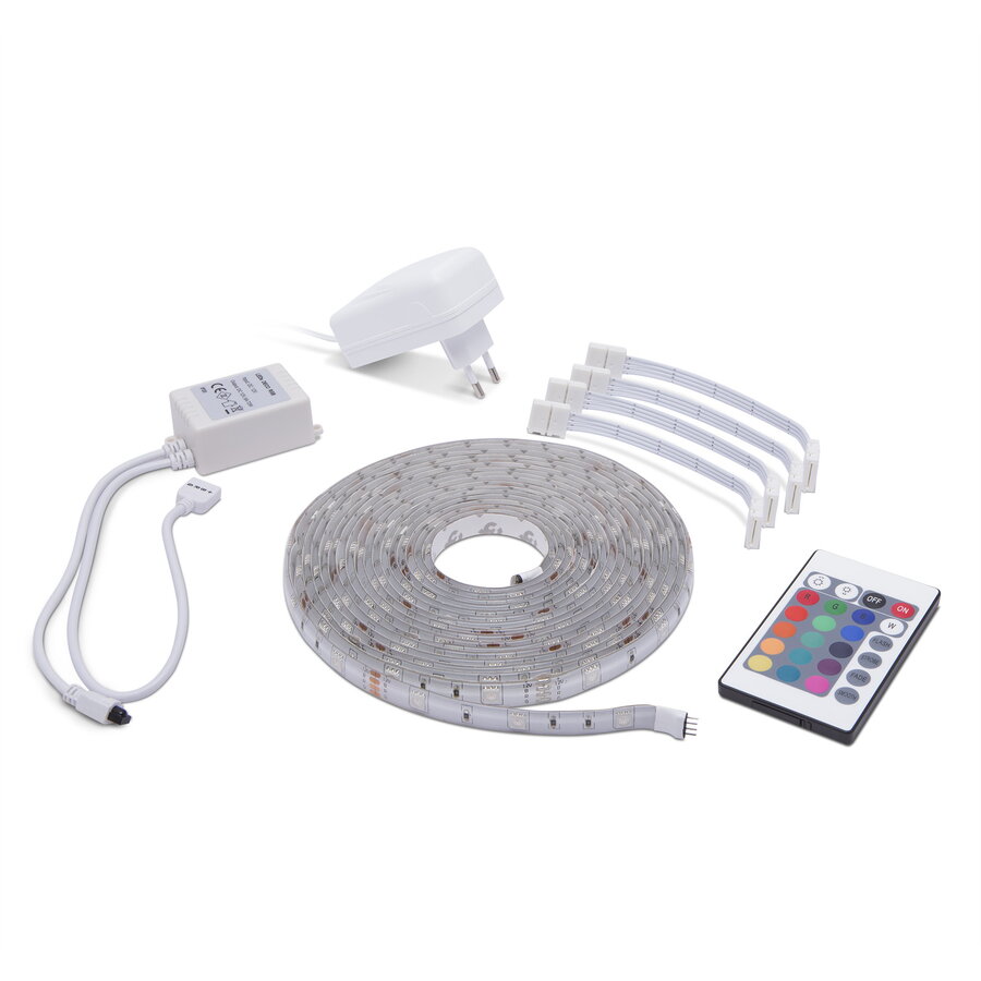 Oferte la Set Banda LED 5m Telecomanda IP65 Exterior Iluminare Ambientala RGB Multicolor
