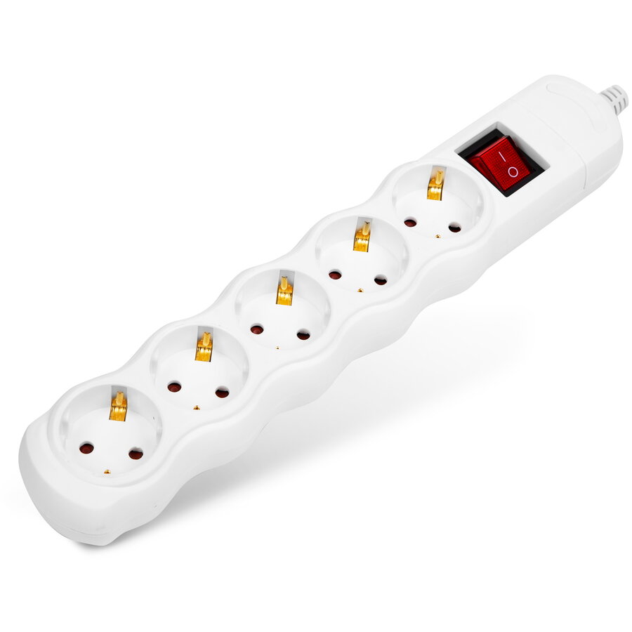 Oferte la Prelungitor 5 Prize Schuko fara Cablu cu Intrerupator 16A Protectie Copii Alb