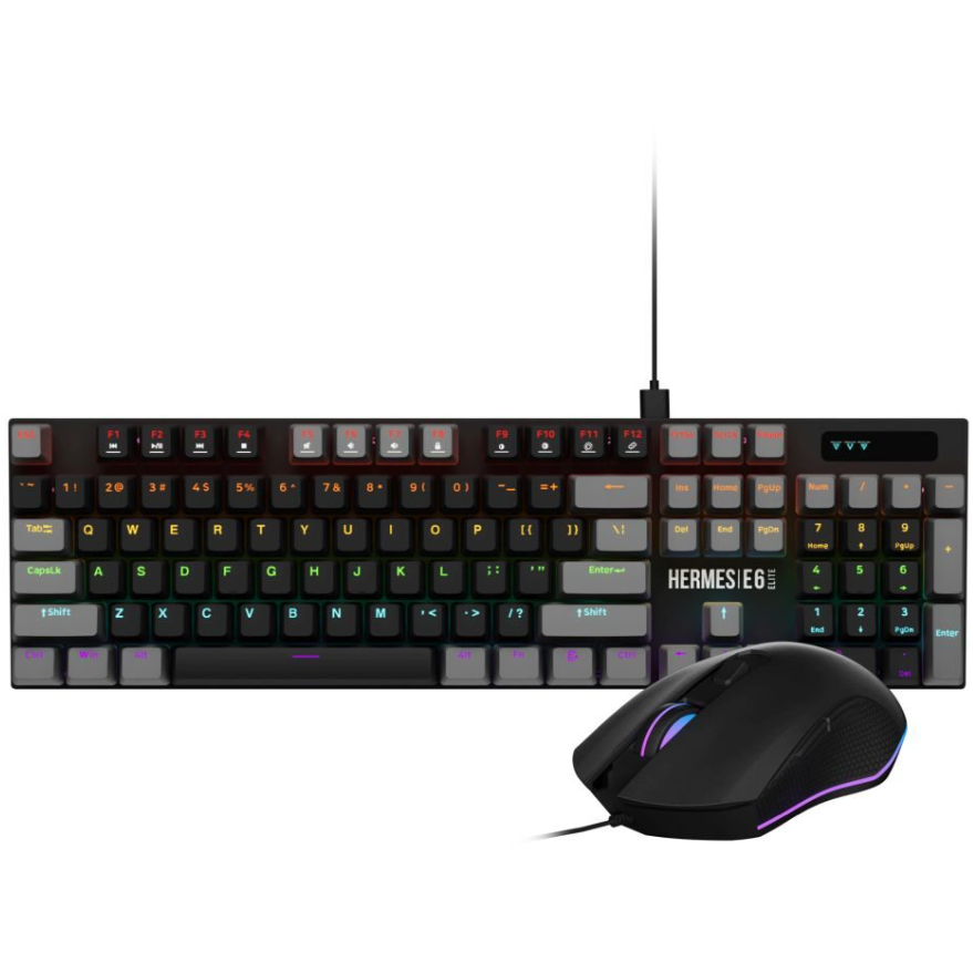Oferte la Kit Gaming Hermes E6 Elite Negru Iluminare Rainbow