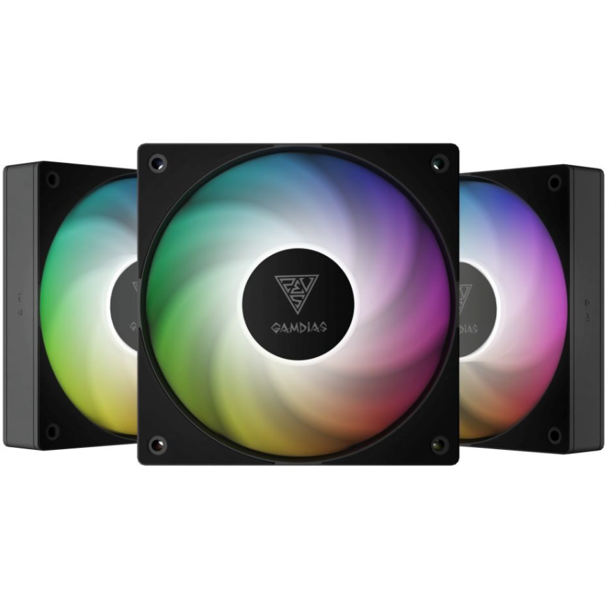Oferte la Set 3 Ventilatoare Notus M1-1203 120mm Negre Iluminare ARGB