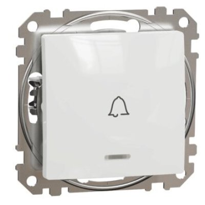 Oferte la Intrerupator cu revenire indicator luminos cu simbol sonerie Schneider, SDD111131L, Sedna Design, alb