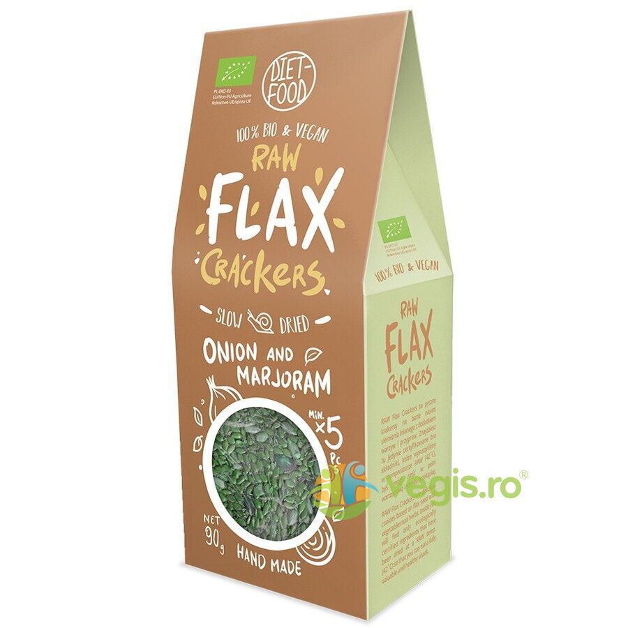 Oferte la Fursecuri din In cu Ceapa si Maghiran Raw Ecologice/Bio 90g