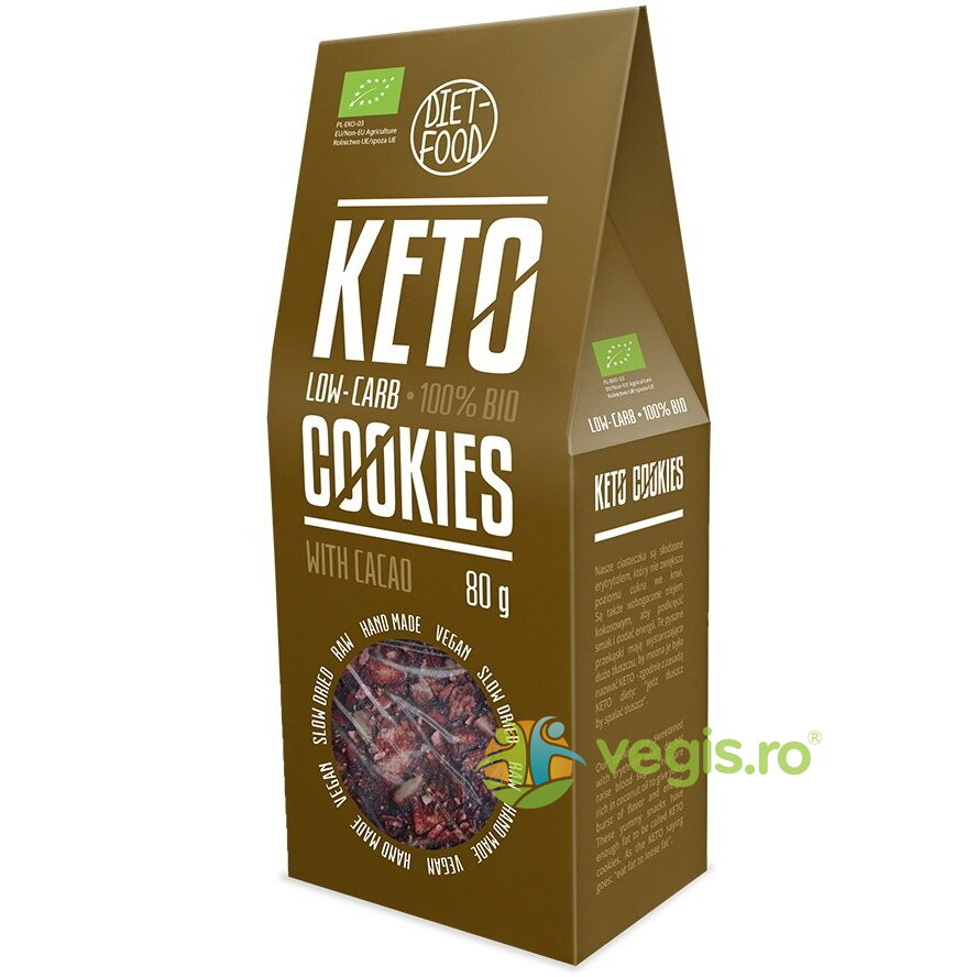 Oferte la Fursecuri Keto Raw cu Cacao Ecologice/Bio 80g