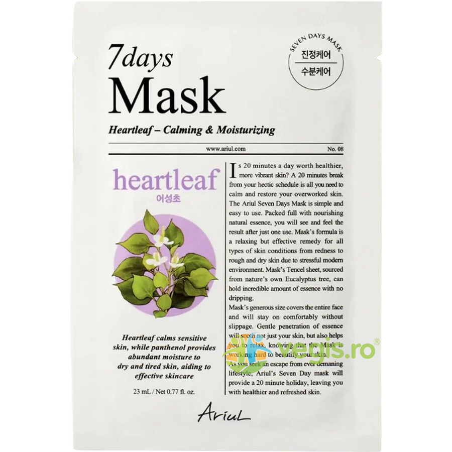 Oferte la Masca 7Days PLUS Heartleaf + P (Panthenol) Hidratare si Calmare Rapida 23ml