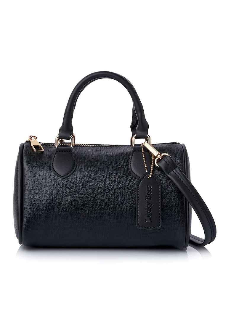 Oferte la Geanta duffle din piele ecologica cu bareta detasabila - Negru