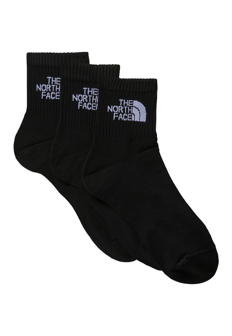 Oferte la Set de sosete scurte cu imprimeu lofo pentru drumetii Multi Sport - 3 perechi - Negru