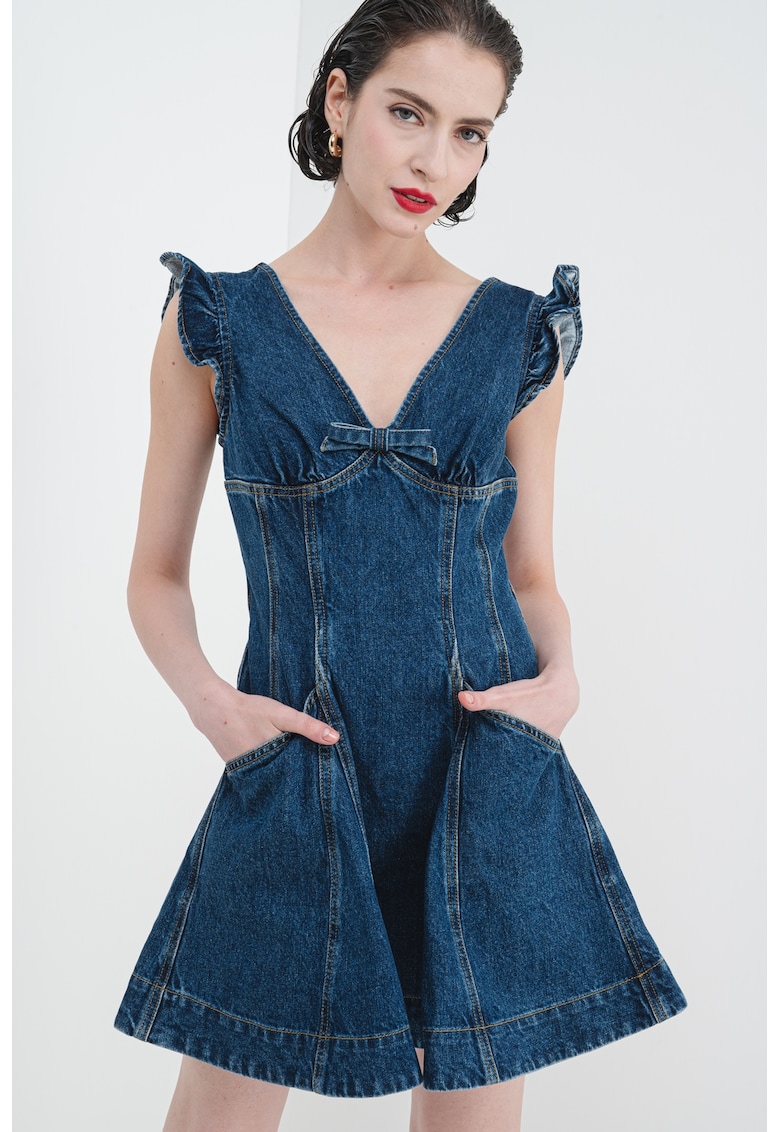 Oferte la Rochie evazata de denim - Albastru inchis
