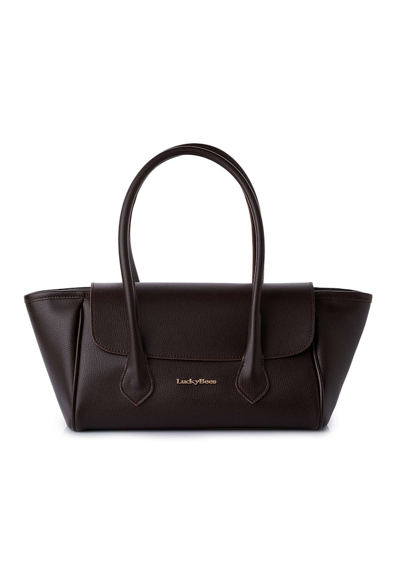 Oferte la Geanta shopper din piele ecologica - Maro inchis - 16 x 45 x 16 cm