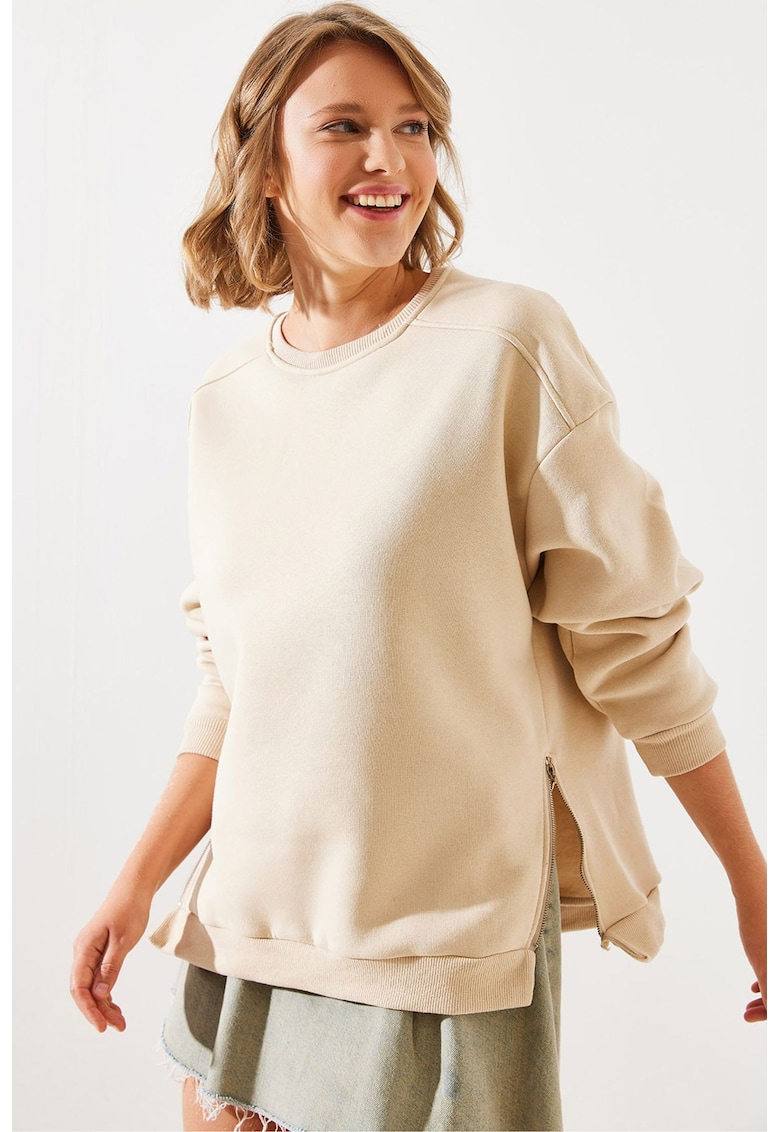 Oferte la Hanorac dama -  textil - decolteu rotund - bej