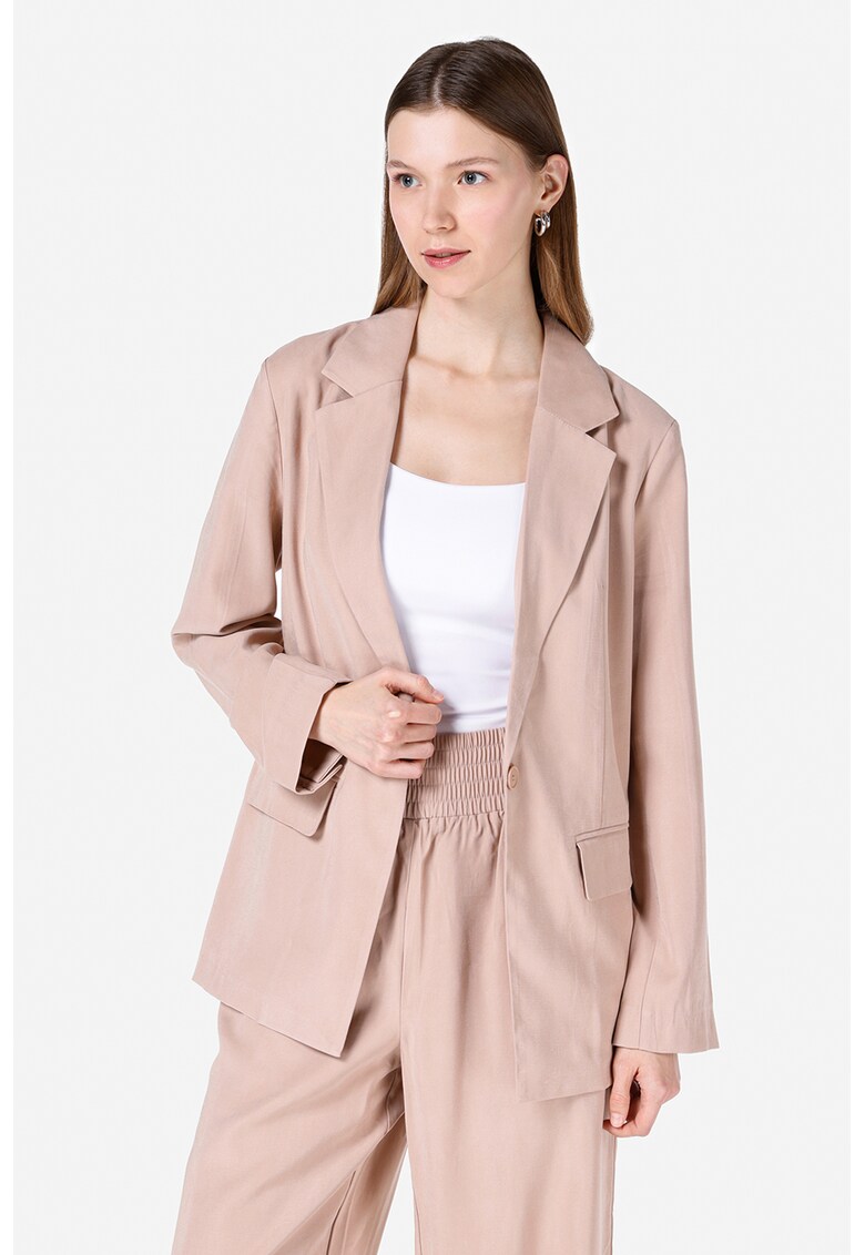 Oferte la Sacou uni cu revere decupate - Roz pal