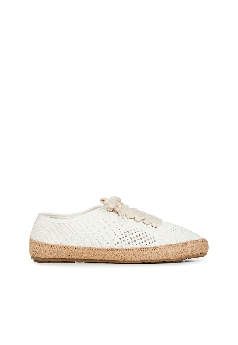 Oferte la Espadrile cu sireturi si decupaje Agonis - Alb