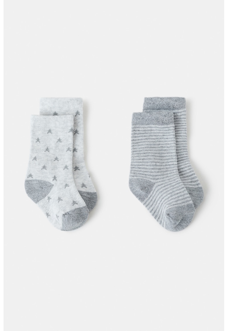 Oferte la Set de sosete scurte - 2 perechi - Gri deschis/Gri cenusiu