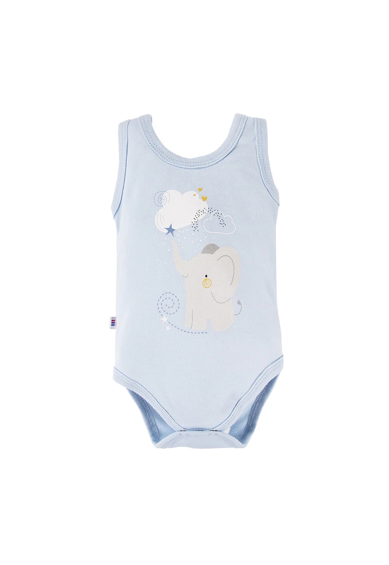 Oferte la Body fara maneci cu model elefant -  - Mellow - Bleu - pentru baietei - Bleu - Albastru deschis