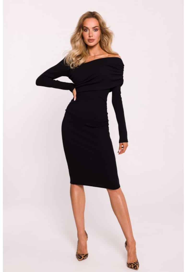 Oferte la Rochie-creion cu drapaje si decolteu pe un umar -
