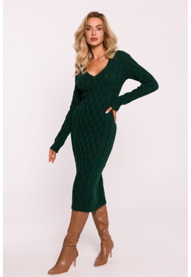 Oferte la Rochie tricotata cu decolteu in V -  One Sizeqwdxz