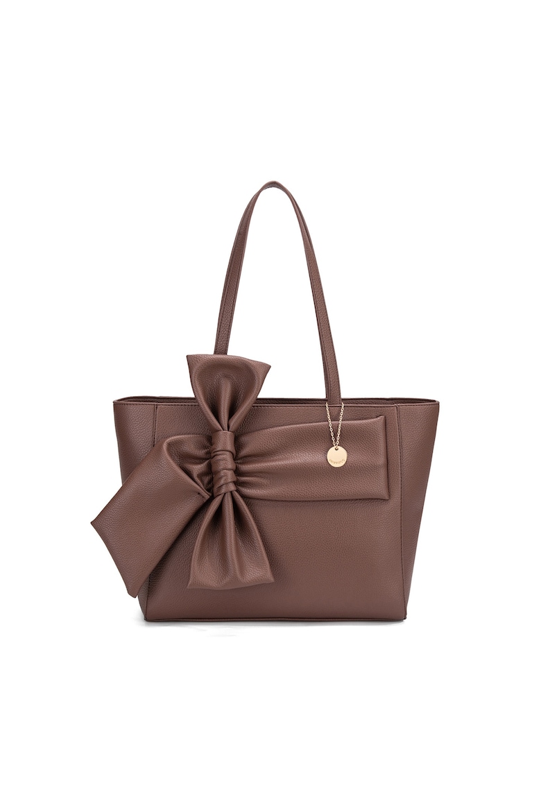 Oferte la Geanta shopper cu fermoar Velvetine Elite - Maro inchis