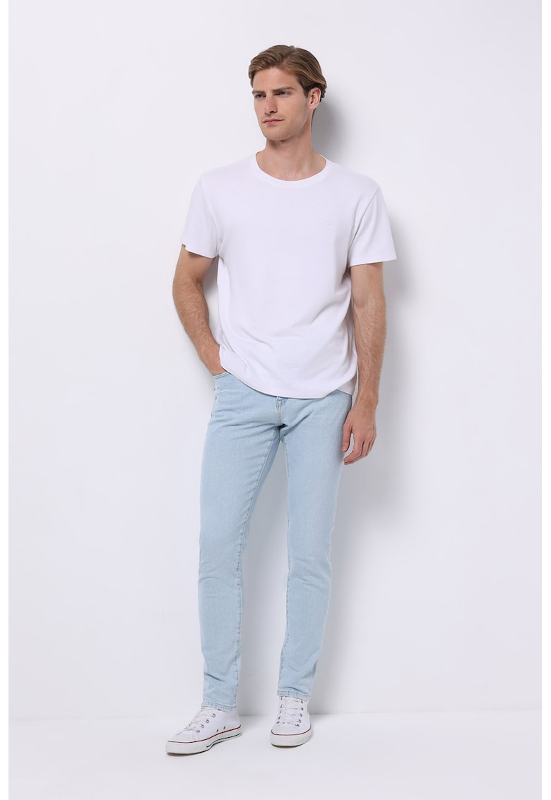 Blugi slim-fit cu model uni - Albastru deschis