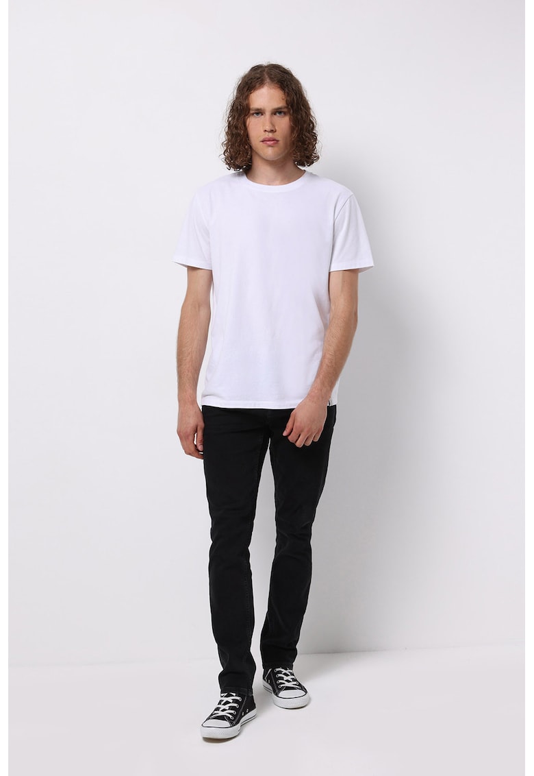 Blugi slim fit cu talie medie - Negru