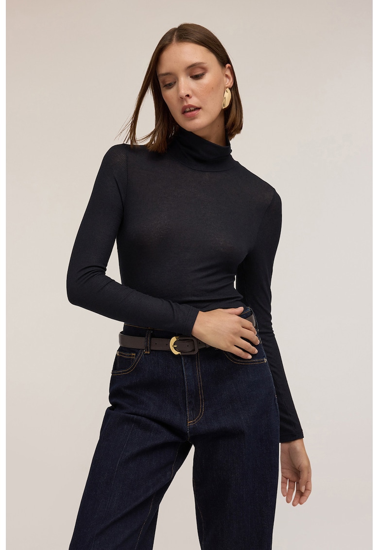 Oferte la Body din amestec de modal cu guler inalt - Negru