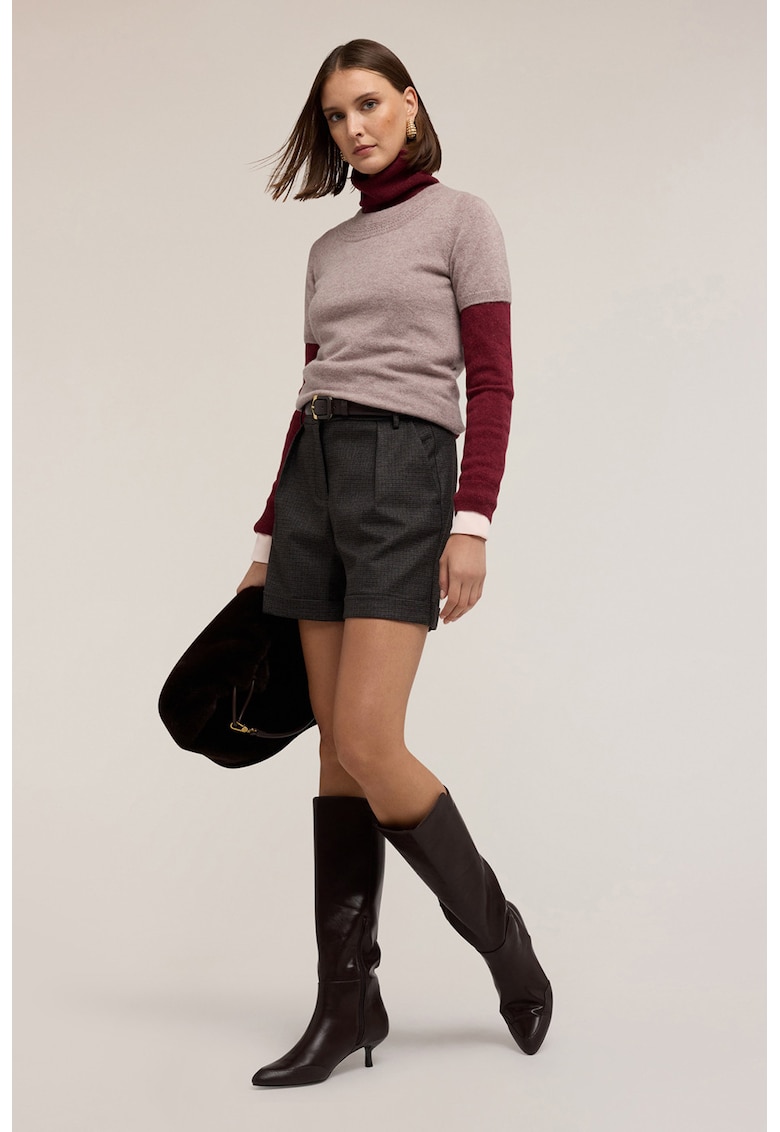 Oferte la Pantaloi scurti cu talie inalta - Maro cognac/Negru/Gri inchis