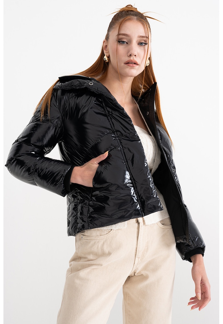 Oferte la Jacheta uni cu capse - Negru