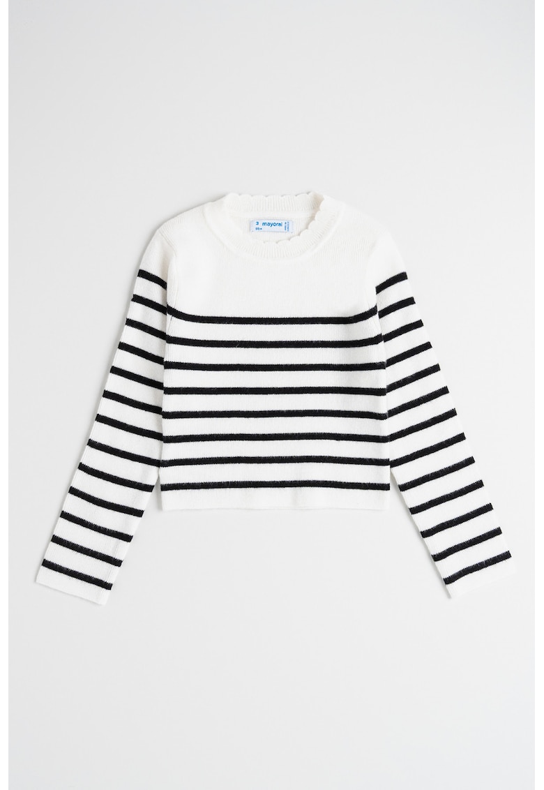 Oferte la Pulover striat cu model in dungi - Alb/Negru
