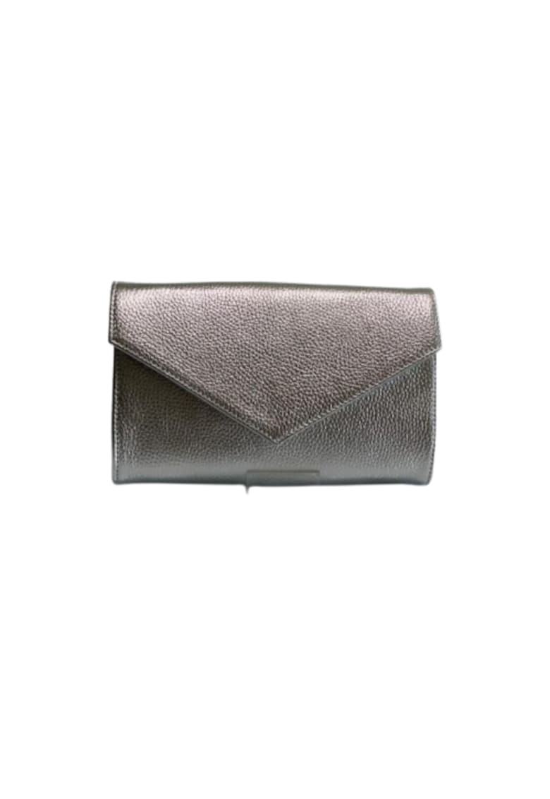 Oferte la Geanta dama piele -  Plic One mic argintiu - 22x5x15 cm