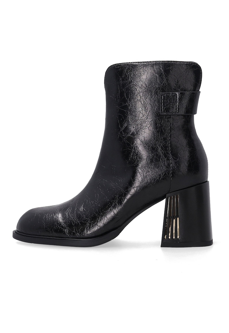 Oferte la Botine din piele naturala cu fermoar si toc masiv