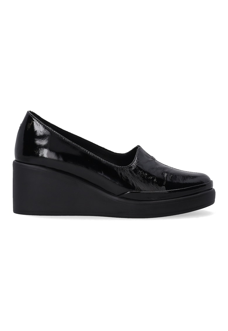 Oferte la Pantofi casual din piele lacuita cu talpa wedge