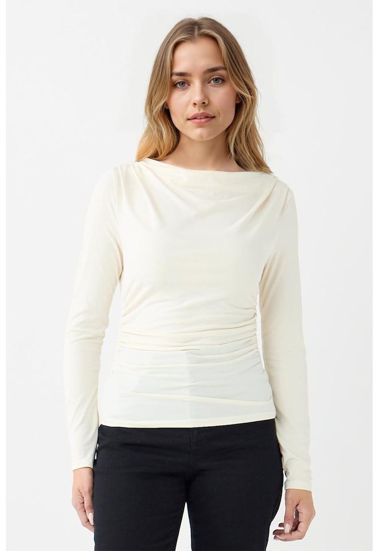 Oferte la Bluza cambrata cu fronseuri - Alb murdar