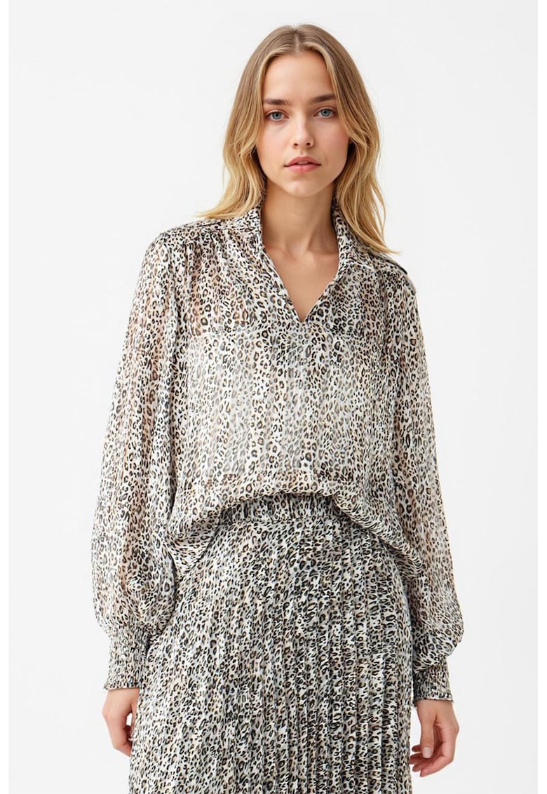 Oferte la Bluza cu animal print - Negru/Alb murdar
