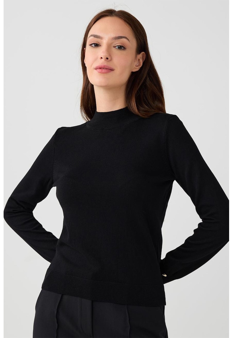 Oferte la Pulover uni cu guler scurt - Negru
