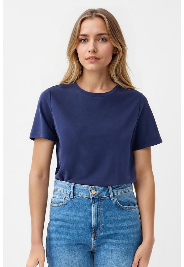 Oferte la Tricou uni din amestec de modal - Bleumarin