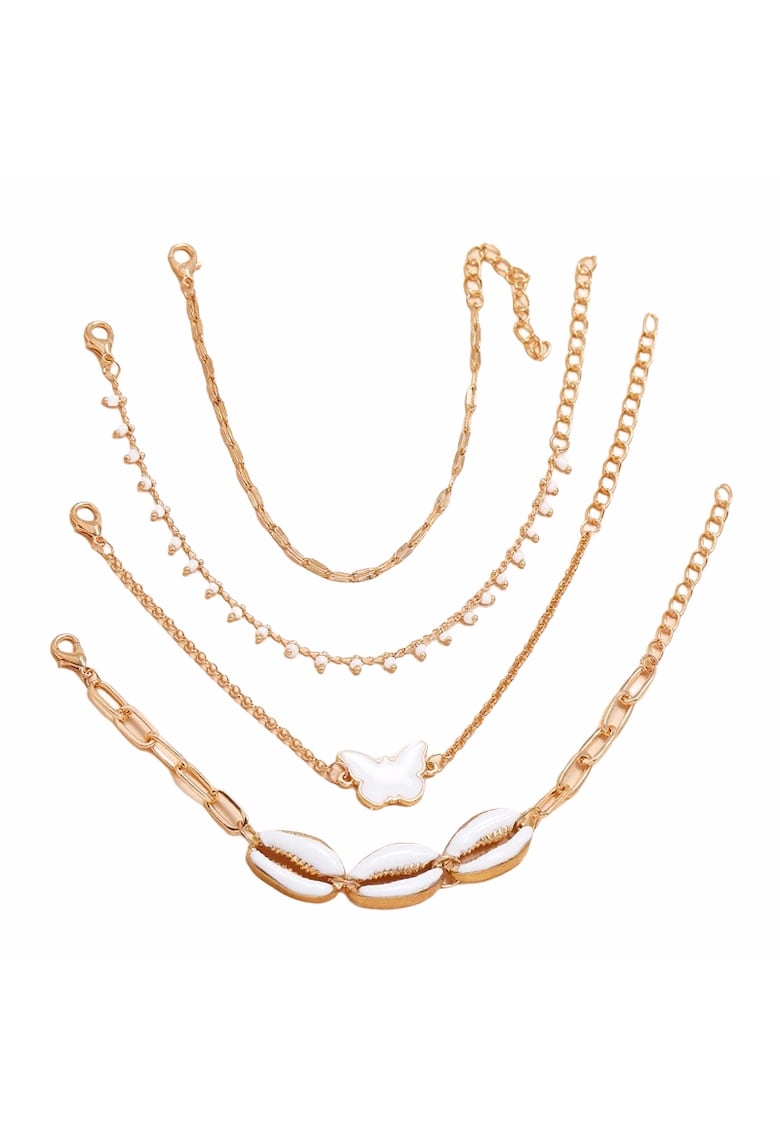 Oferte la Set 4 bratari - aurii - cu scoici metalice - Peppi C6 -
