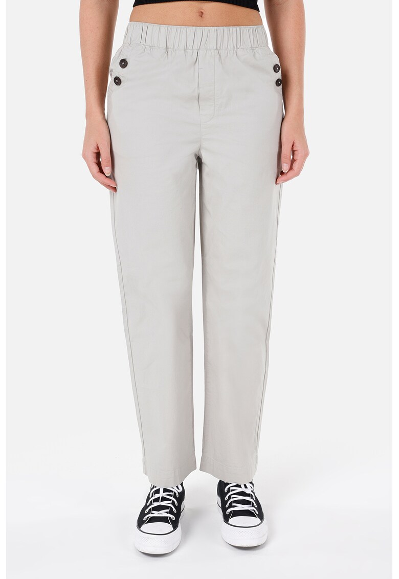Oferte la Pantaloni cu talie inalta si croiala dreapta - Gri deschis