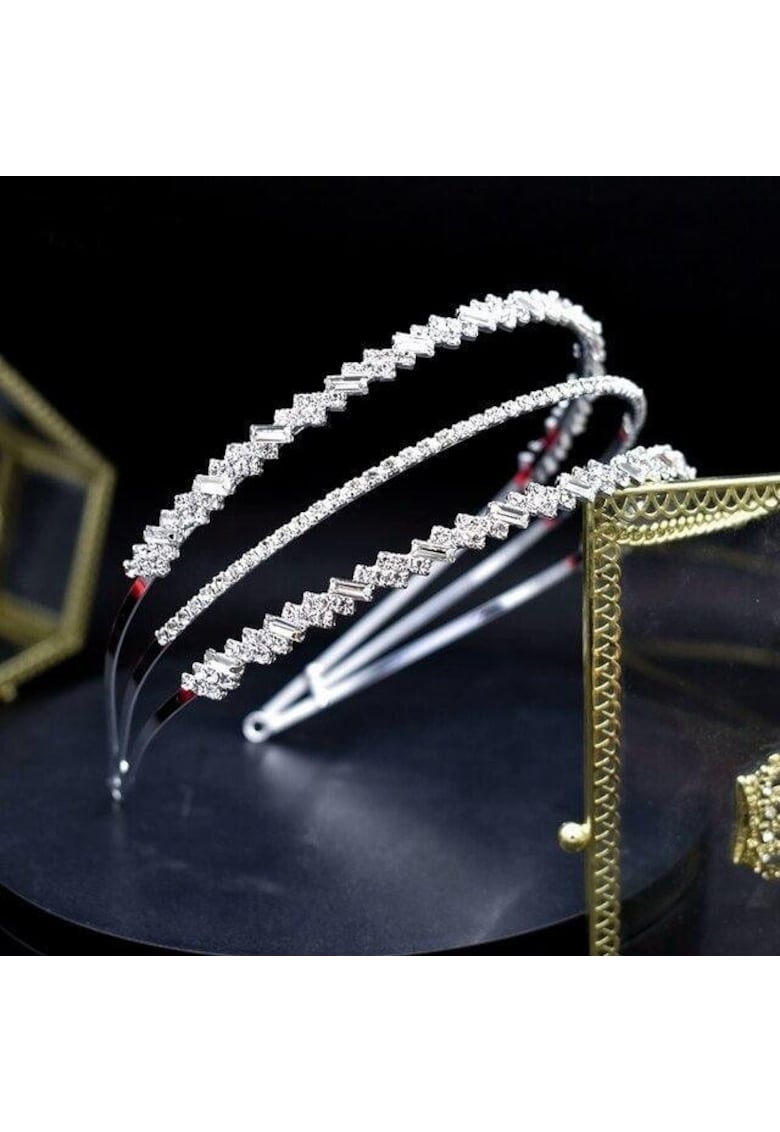 Oferte la Diadema argintie - in 3 straturi - cu pietre - Ingrid C1