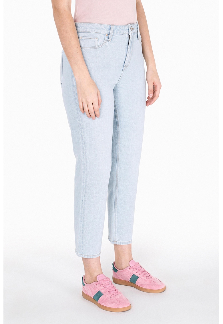 Oferte la Blugi crop cu aspect decolorat - Albastru glaciar