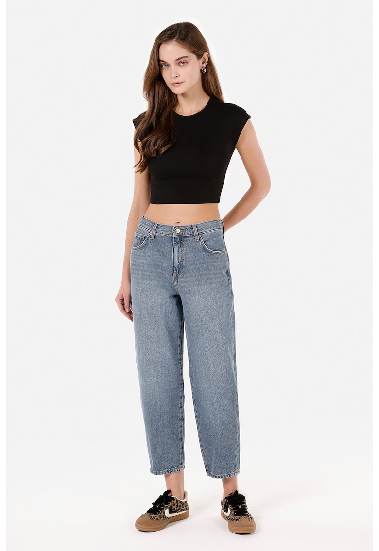 Oferte la Blugi crop baggy 850 Jenny - Albastru prafuit