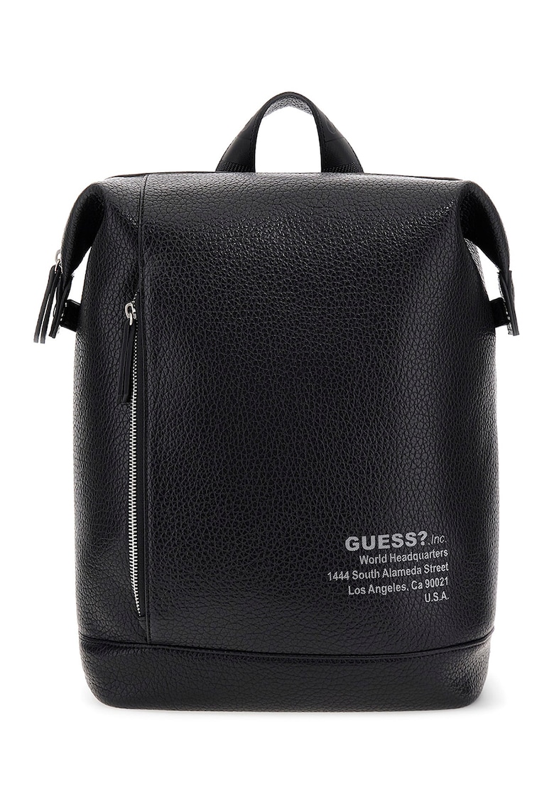 Oferte la Rucsac din piele ecologica cu imprimeu logo - Negru