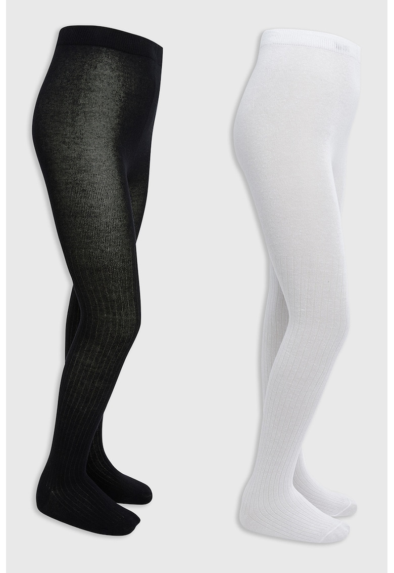 Oferte la Set de dresuri striate - 2 perechi - Alb/Negru