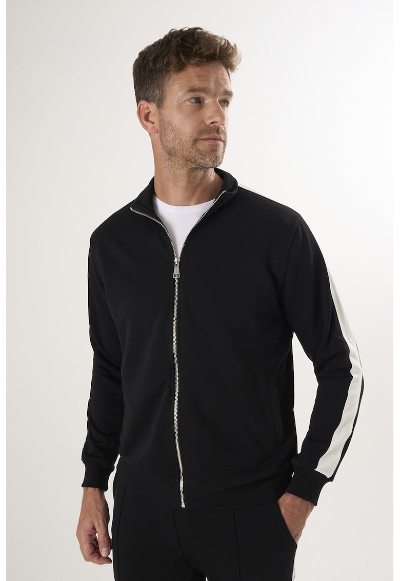Oferte la Bluza de trening din bumbac cu fermoar - Negru