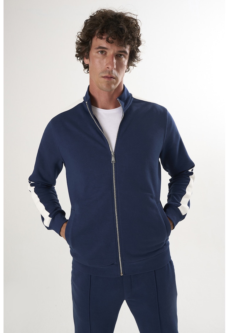 Oferte la Bluza de trening din bumbac cu fermoar - Bleumarin