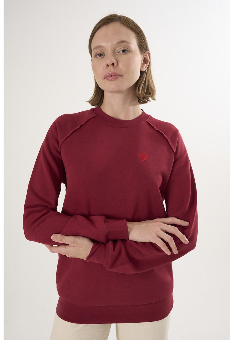 Oferte la Bluza lejera de trening din bumbac cu maneci raglan - Rosu