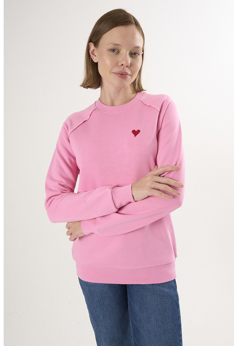 Oferte la Bluza lejera de trening din bumbac cu maneci raglan - Roz