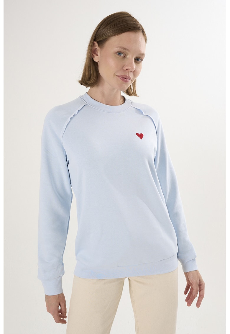Oferte la Bluza lejera de trening din bumbac cu maneci raglan - Albastru pastel