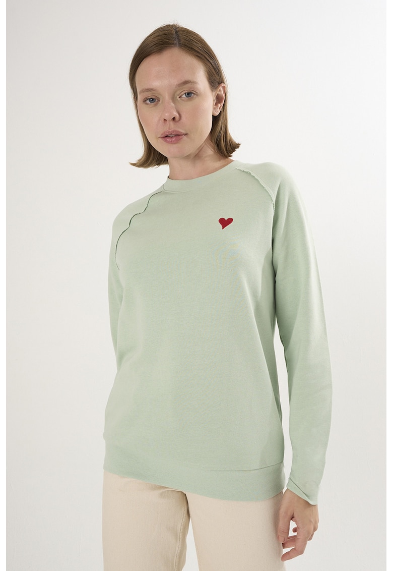 Oferte la Bluza lejera de trening din bumbac cu maneci raglan - Verde pal