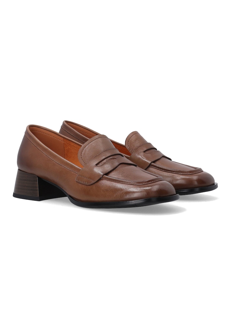 Oferte la Mocasini din piele naturala cu toc masiv