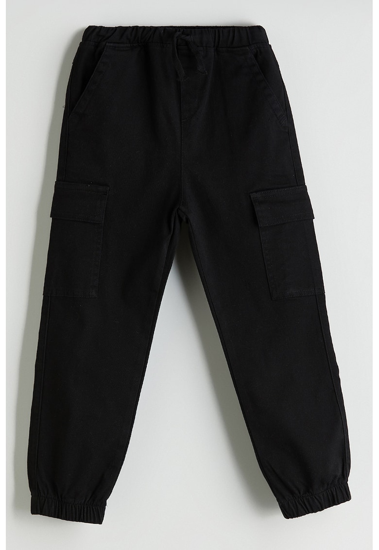 Oferte la Pantaloni jogger cu talie elastica - Negru